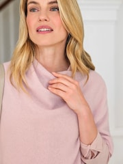 Pure Collection Pink Gassato Loose Fitting Cashmere Poncho - Bild 3 von 3