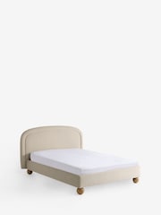 Soft Velvet Pebble Natural Demi Upholstered Ottoman Storage Bed Frame - Image 8 of 9