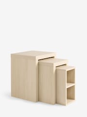 Natural Anderson Oak Effect Rectangle Set of 3 Nest of Tables - Image 2 of 4