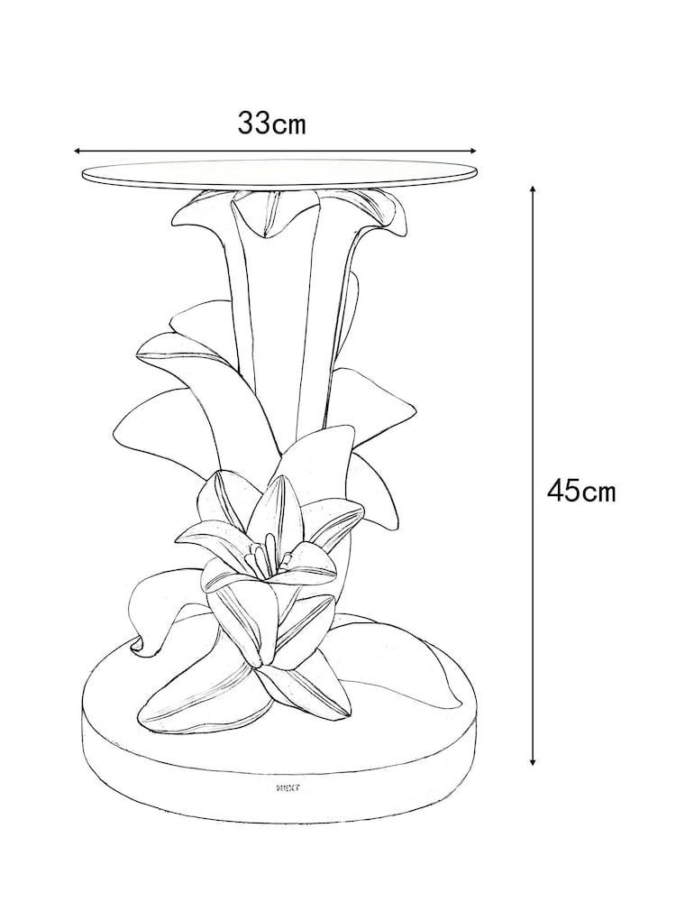 White Lily Resin Side Table - Image 5 of 5
