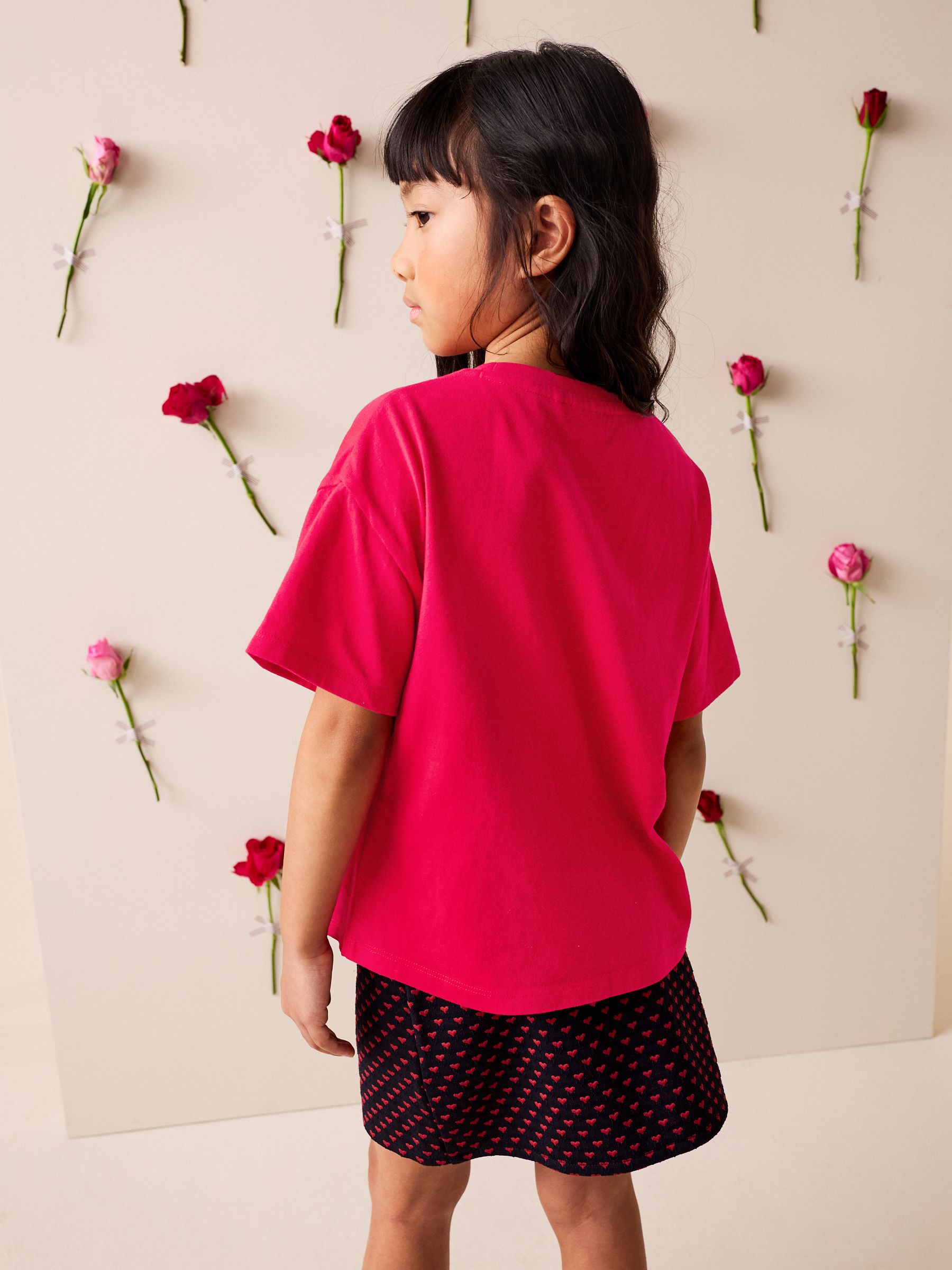 Buy Red Sequin Heart T-Shirt (3-16yrs) from Next Oman