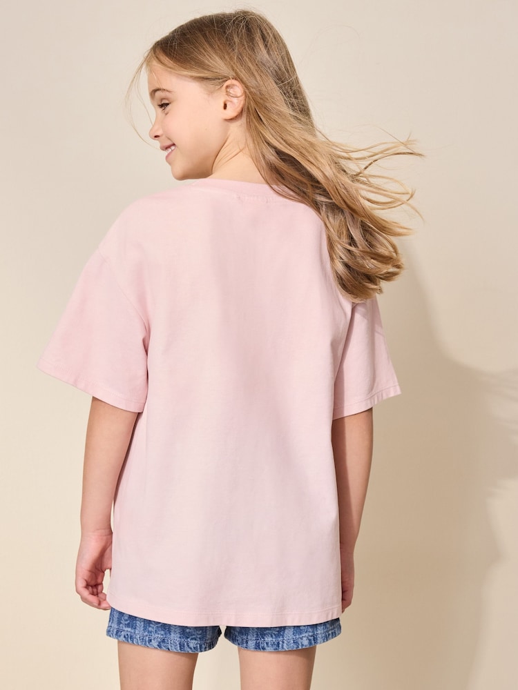 Pink Floral Sequin Graphic T-Shirt (3-16yrs) - Image 2 of 6