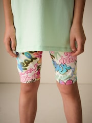Green Graffiti T-Shirt and Cycling Shorts Set (3-16yrs) - Image 6 of 11