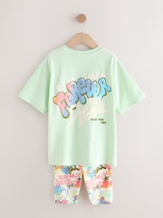 Green Graffiti T-Shirt and Cycling Shorts Set (3-16yrs) - Image 8 of 11
