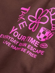 Chocolate Brown Cafe Oversized Graphic T-Shirts 3 Pack (3-16yrs) - Image 6 of 7