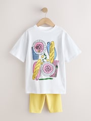 White Pasta T-Shirt and Cycling Shorts Set (3-16yrs) - Image 1 of 5