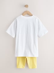 White Pasta T-Shirt and Cycling Shorts Set (3-16yrs) - Image 3 of 5