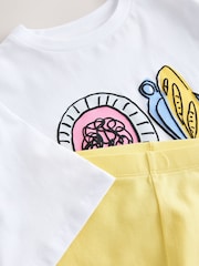 White Pasta T-Shirt and Cycling Shorts Set (3-16yrs) - Image 5 of 5