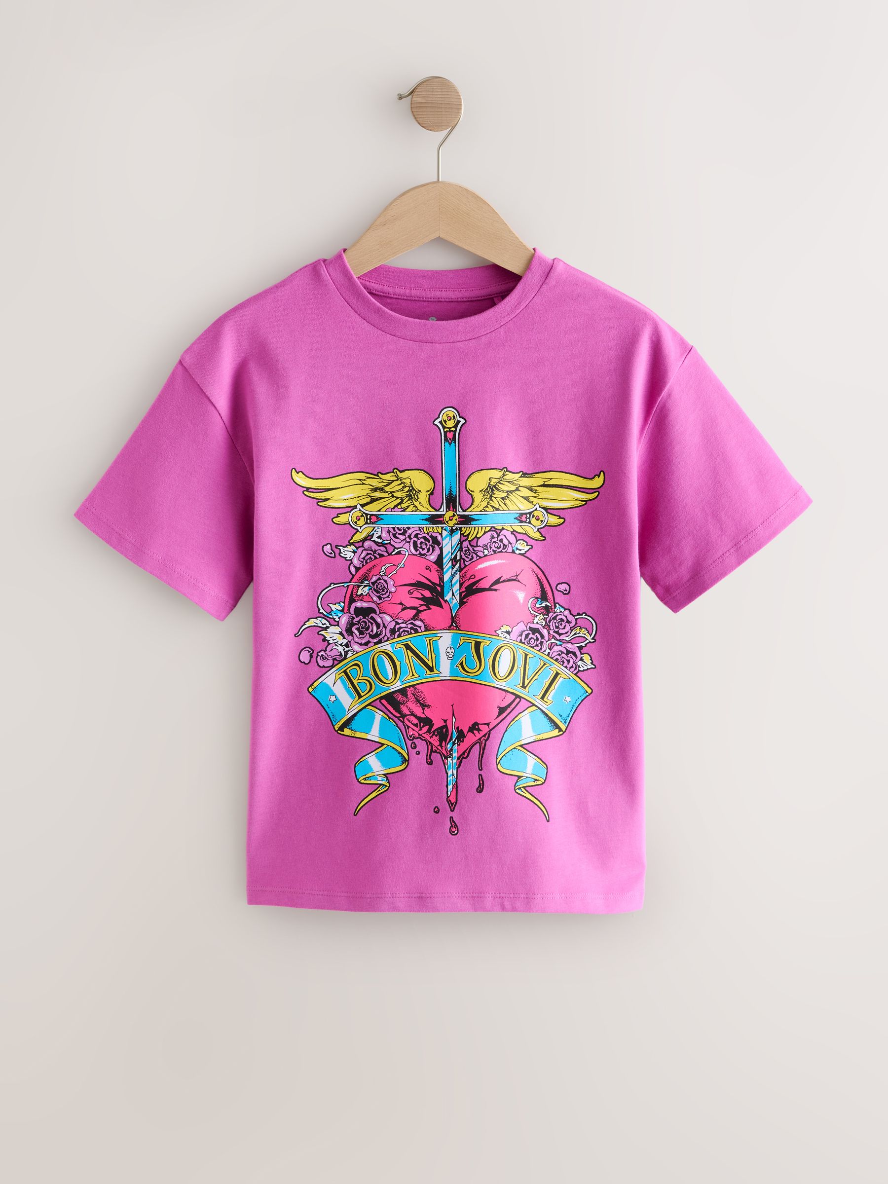 Bon Jovi グラフィックTシャツ Amazon.com: Bon Jovi T-Shirt Slippery When Wet Album Black Tee