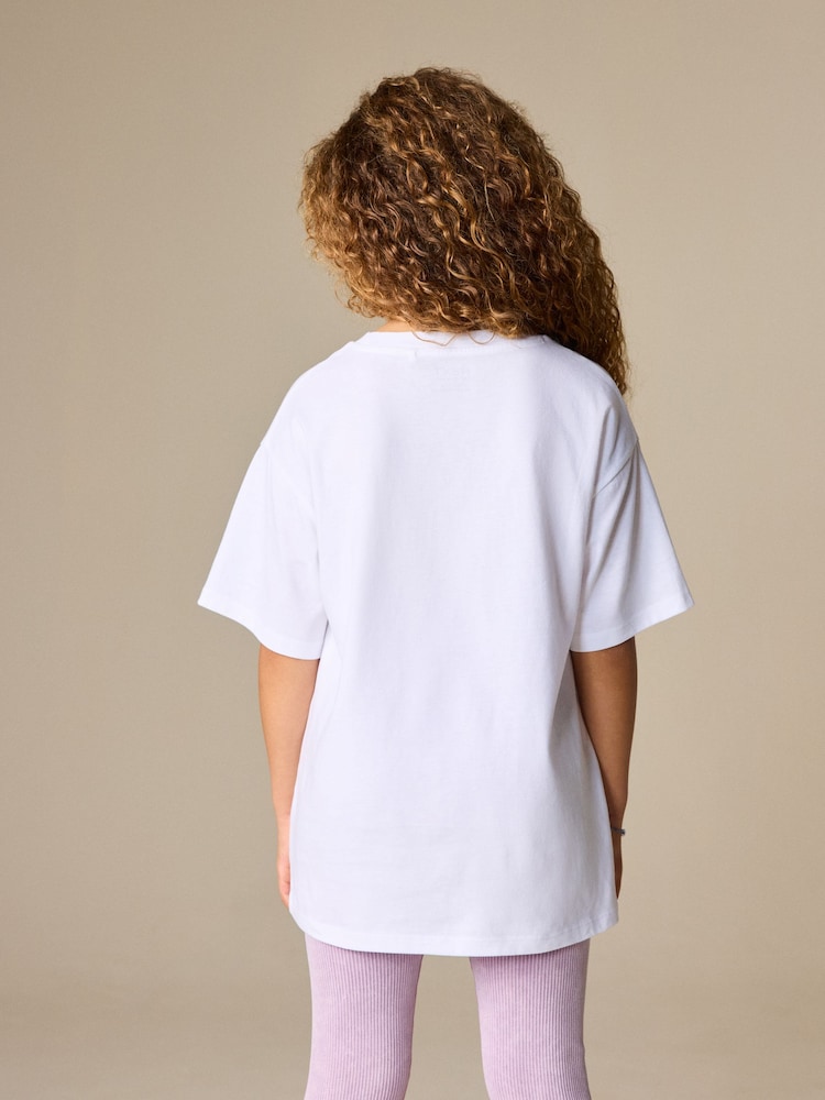 White Studio Aura Oversized Graphic Print T-Shirt (3-16yrs) - Image 2 of 7 White Studio Aura Oversized Graphic Print T-Shirt (3-16yrs) - Image 2 of 7