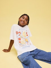 White Breakfast Easter Bunny Oversized Graphic Print T-Shirt (3-16yrs) - Image 4 of 12