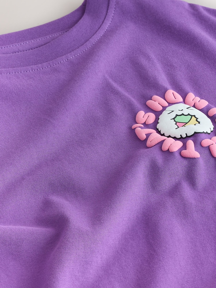 Purple Sushi Oversized Graphic Print T-Shirt (3-16yrs) - Image 4 of 4 Purple Sushi Oversized Graphic Print T-Shirt (3-16yrs) - Image 4 of 4