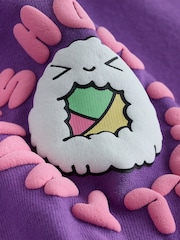 Purple Sushi - تيشرت فضفاض مزين بطبعة جرافيك (3-16 سنة) - صورة 6 من 7