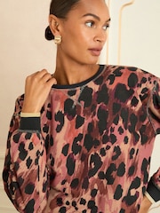 Love & Roses Brown Crew Neck Jersey Sequin Sweatshirt - Image 2 of 4