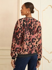 Love & Roses Brown Crew Neck Jersey Sequin Sweatshirt - Image 4 of 4
