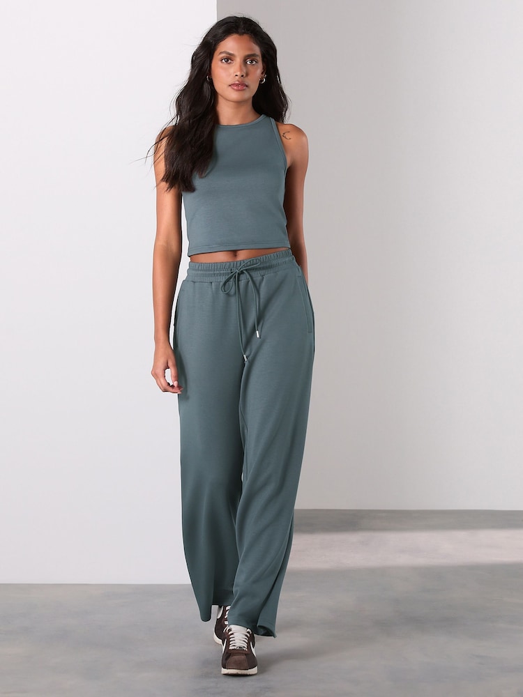Azul - Slinky Supersoft Drawstring Waist Tie Front Wide Leg Trousers - Imagen 2 de 8 Azul - Slinky Supersoft Drawstring Waist Tie Front Wide Leg Trousers - Imagen 2 de 8