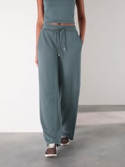 Pale Blue Slinky Supersoft Tie Front Wide Leg Trousers - Image 3 of 8