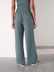 Pale Blue Slinky Supersoft Tie Front Wide Leg Trousers - Image 4 of 8