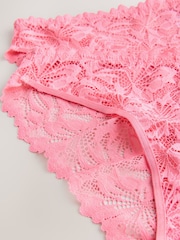 Pink High Leg Ultimate Comfort Lace Knickers 2 Pack - Image 10 of 11