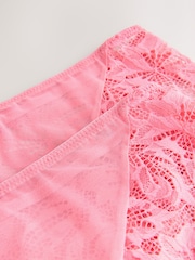 Pink High Leg Ultimate Comfort Lace Knickers 2 Pack - Image 11 of 11