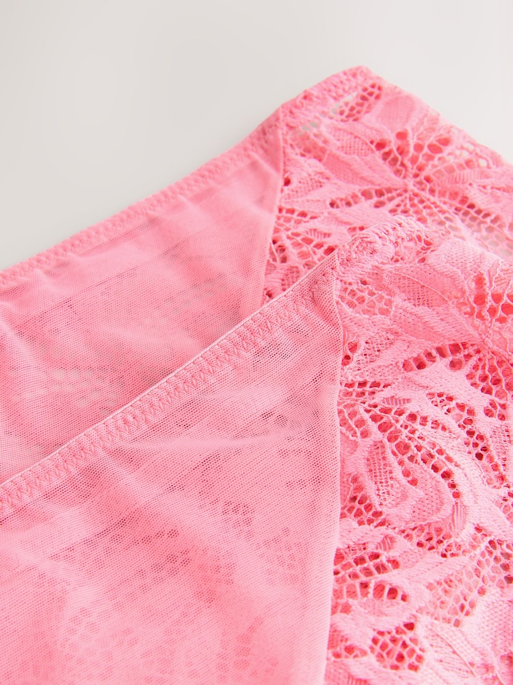 Pink High Leg Ultimate Comfort Lace Knickers 2 Pack - Image 11 of 11 Pink High Leg Ultimate Comfort Lace Knickers 2 Pack - Image 11 of 11