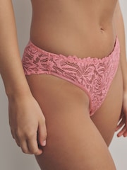 Pink High Leg Ultimate Comfort Lace Knickers 2 Pack - Image 5 of 11