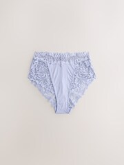 Blue High Waist High Leg Ultimate Comfort Lace Knickers 2 Pack - Image 7 of 9