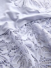 Blue High Waist High Leg Ultimate Comfort Lace Knickers 2 Pack - Image 8 of 9