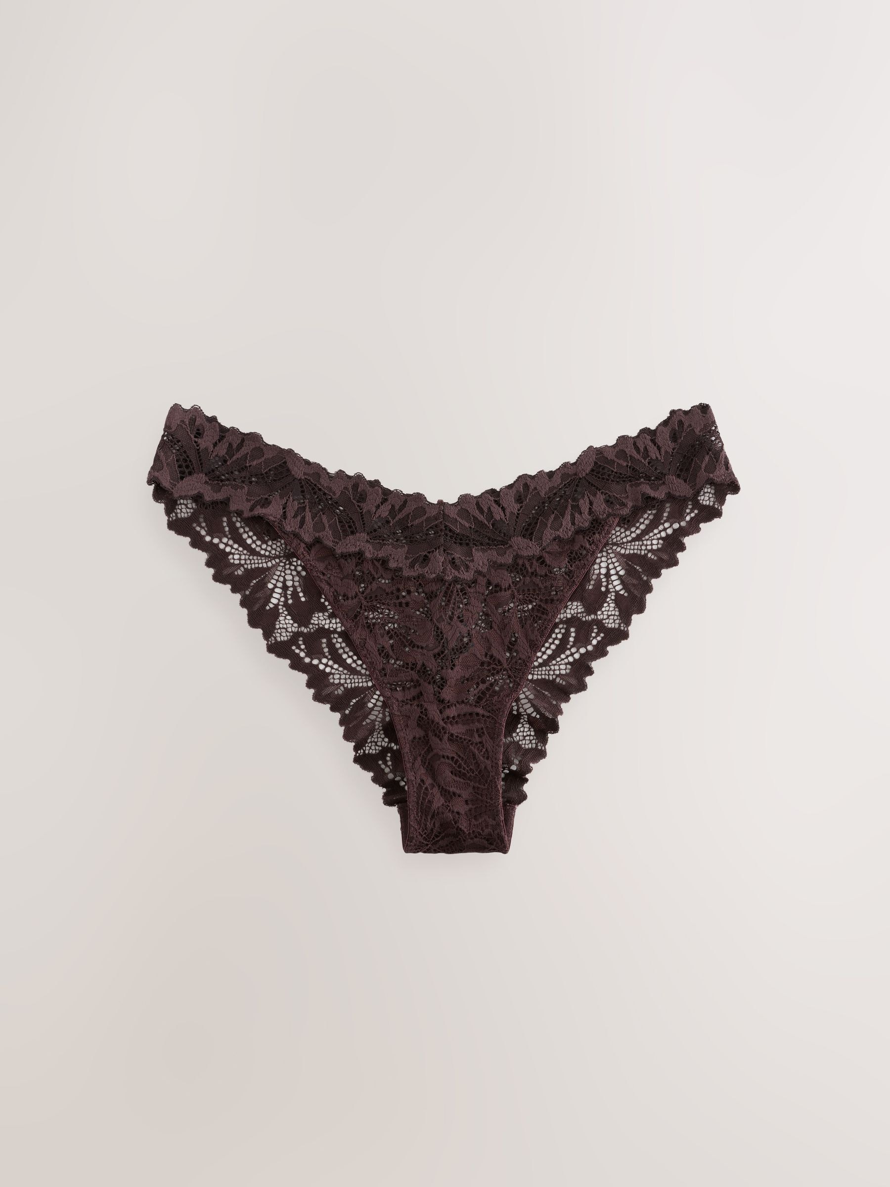 Buy Chocolate Brown Tanga Ultimate Comfort Lace Knickers 2 Pack