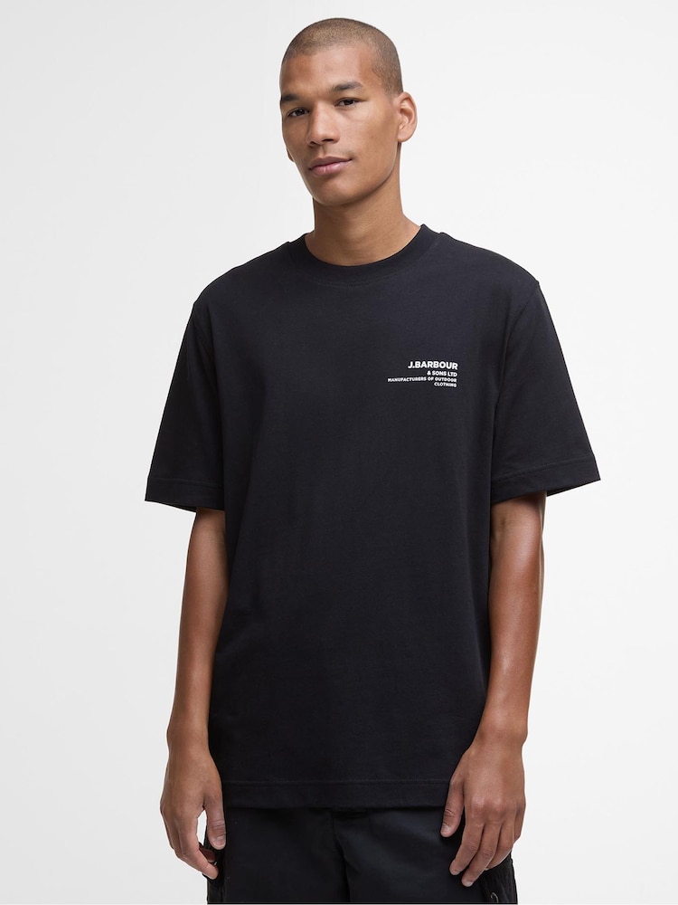 Barbour® Black Parkend Photographic Relaxed T-Shirt - Image 1 of 10 Barbour® Black Parkend Photographic Relaxed T-Shirt - Image 1 of 10