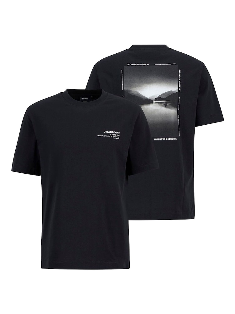 Barbour® Black Parkend Photographic Relaxed T-Shirt - Image 10 of 10 Barbour® Black Parkend Photographic Relaxed T-Shirt - Image 10 of 10