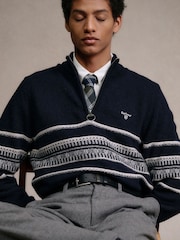 Barbour® Blue Kepwick Half Zip Jumper - Image 2 of 9