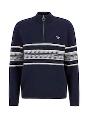 Barbour® Blue Kepwick Half Zip Jumper - Image 8 of 9