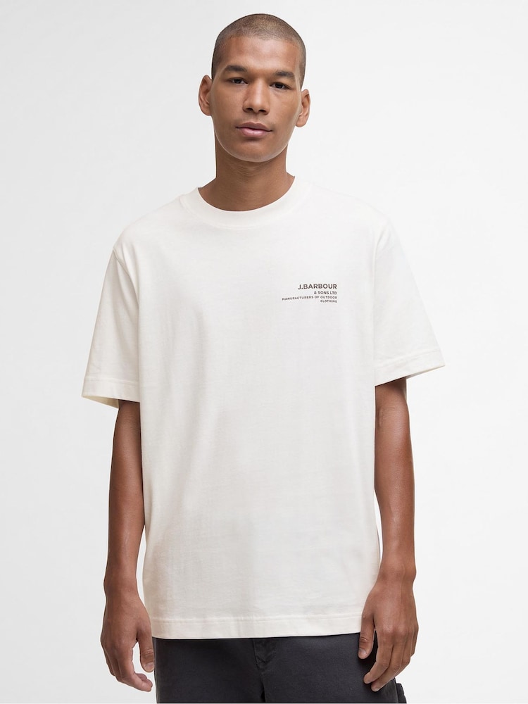 Barbour® White Parkend Photographic Relaxed T-Shirt - Image 1 of 5 Barbour® White Parkend Photographic Relaxed T-Shirt - Image 1 of 5