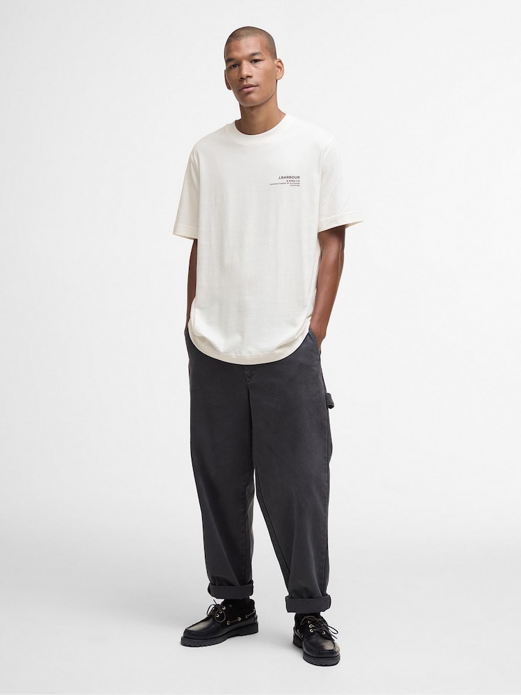 Barbour® White Parkend Photographic Relaxed T-Shirt - Image 2 of 5 Barbour® White Parkend Photographic Relaxed T-Shirt - Image 2 of 5