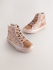 Gold Wide Fit (G) Star High Top Trainers - Image 1 of 6