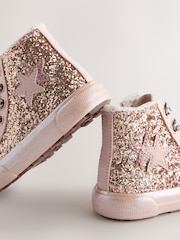 Gold Wide Fit (G) Star High Top Trainers - Image 4 of 6
