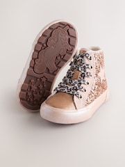 Gold Wide Fit (G) Star High Top Trainers - Image 5 of 6