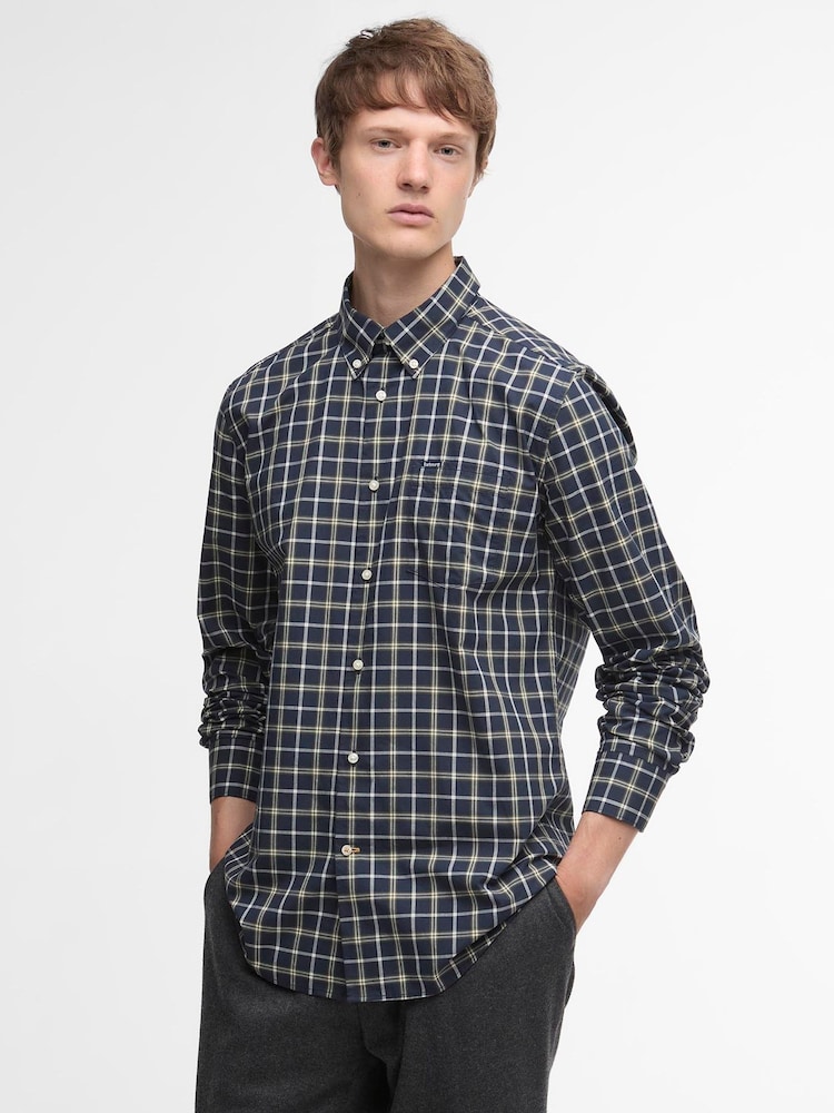Barbour® Blue Bramham Checked Tailored Shirt - Image 1 of 5
