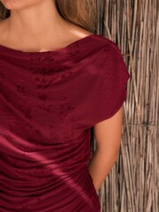 Berry Pink Drape Sleeveless Jacquard Top - Image 4 of 5