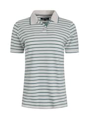 Weird Fish Grey Janely Striped Pique 100% Cotton Polo Shirt - Image 6 of 7