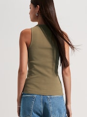 Verde oliva - Colete canelado com tachas - Imagem 4 de 5