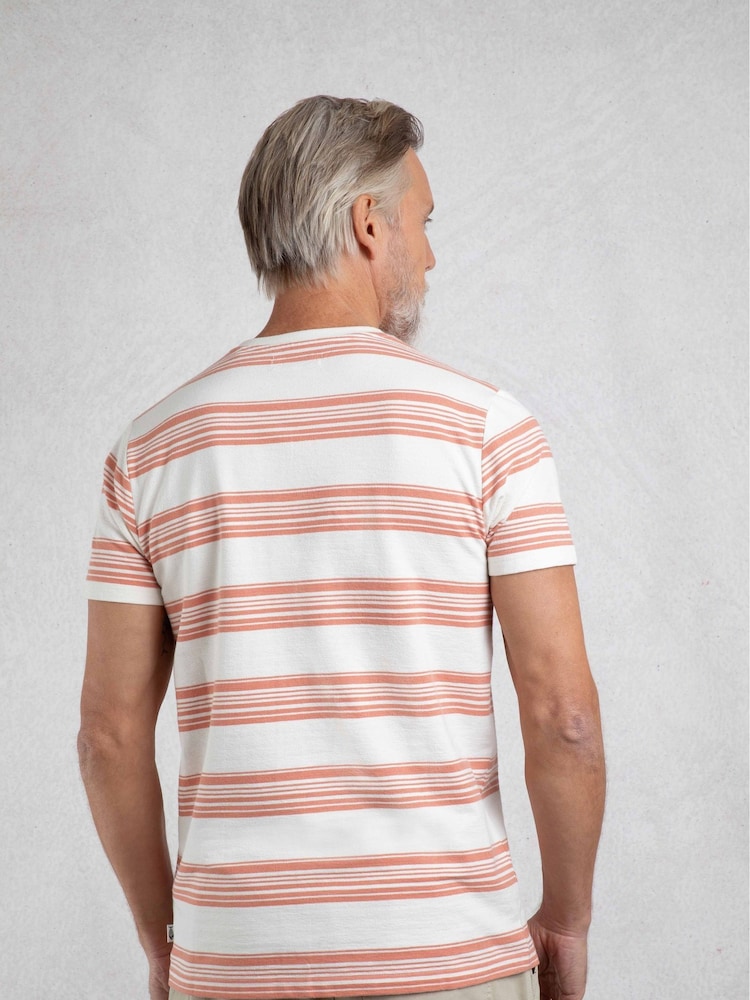 Белый - Weird Fish Xavier Crepe Stripe T-Shirt - Image 2 of 6