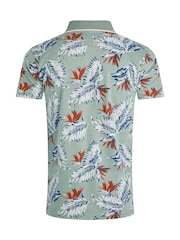 Weird Fish Blue Sarat Printed 100% Cotton Polo Shirt - Image 7 of 7