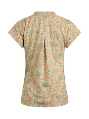 Weird Fish Yellow Alia Printed Jersey 100% Cotton Blouse - Image 6 of 6
