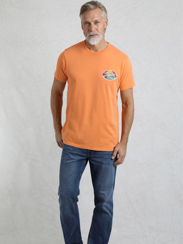 Weird Fish Orange Land and Sea Back Print Graphic 100% Cotton T-Shirt - Image 3 of 7