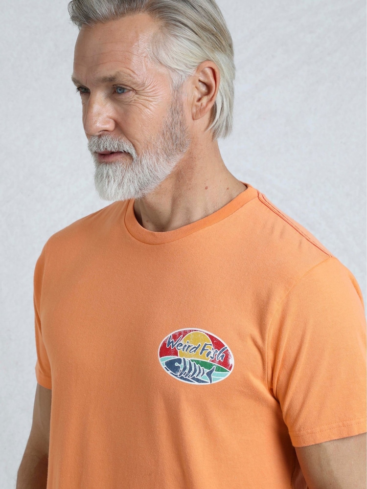 Weird Fish Orange Land and Sea Back Print Graphic 100% Cotton T-Shirt - Image 4 of 7