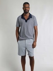 Weird Fish Blue Charleston Textured 100% Cotton Chino Shorts - Image 3 of 7