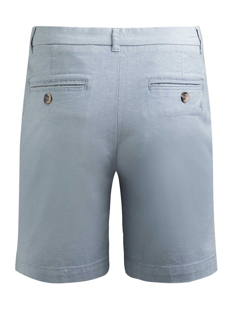 Weird Fish Blue Charleston Textured 100% Cotton Chino Shorts - Image 7 of 7