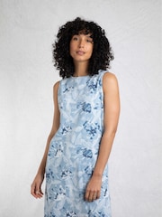 Weird Fish Blue Adenea 100% Cotton Jersey Shift Dress - Image 1 of 6